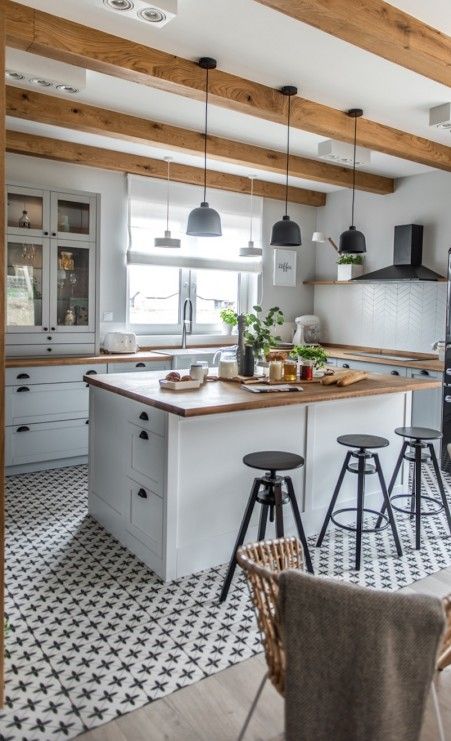 White Kitchen Island, Balcony Ideas Apartment, Kitchen Inspiration Design, Balcony Ideas, Kitchen Diner, Minimalist Kitchen, Open Plan Kitchen, Kitchen Style, Home Decor Kitchen