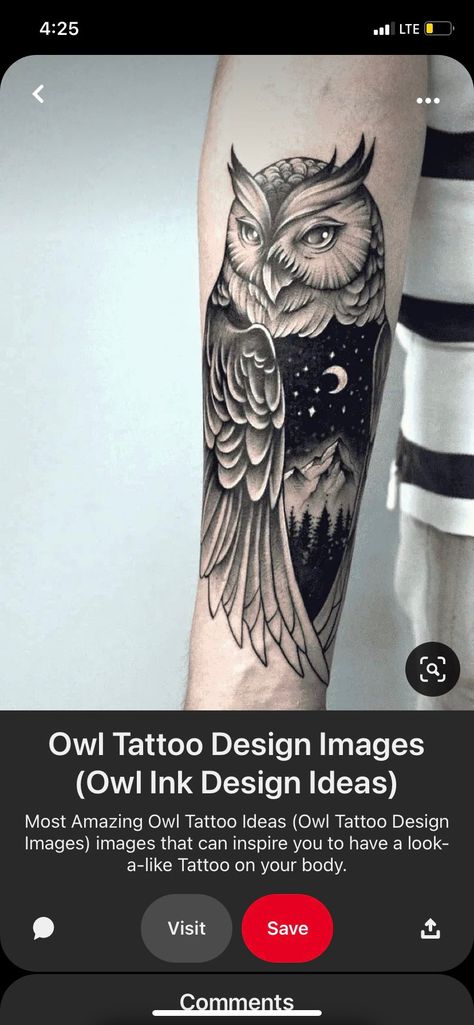 Night Owl Tattoo Design, Night Owl Tattoo, Night Sky Tattoos, Owl Tat, Swirl Tattoo, Sky Tattoos, Owl Wings, Owl Books, Crow Tattoo