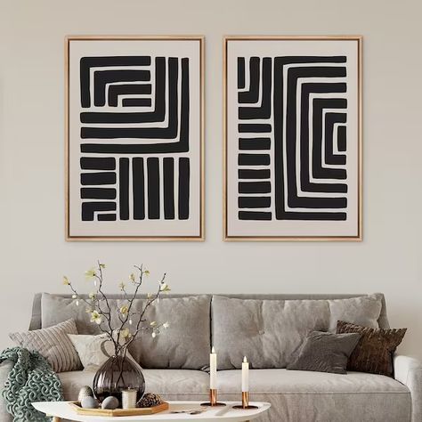 Minimalist wall art line art - Etsy African Decor Living Room, Modern Abstract Art Geometric, Art Prints Minimalist, Line Art Prints, Minimalist Modern Art, Modern Geometric Art, Neutral Wall Decor, Simple Artwork, Diy Canvas Wall Art