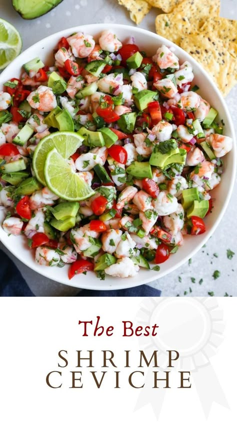 Shrimp And Scallop Ceviche Recipe, Shrimp Savicheva Recipe, Mediterranean Ceviche, Seviche Recipes Shrimp, Raw Shrimp Ceviche Recipe, Ceviche Shrimp Puerto Rican, Healthy Ceviche Recipe, Civeche Recipe Shrimp, Cevechi Recipes Shrimp Ceviche