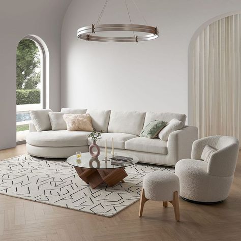 15 Comfortable Couches Your Houseguests Wouldn’t Mind Sleeping On Round Chaise, Light Fixtures For Low Ceilings, Informal Living Room, Australian Farmhouse, Most Comfortable Couch, Sectional Sofa Sale, Round Sectional, Chaise Sectional Sofa, Malibu Home