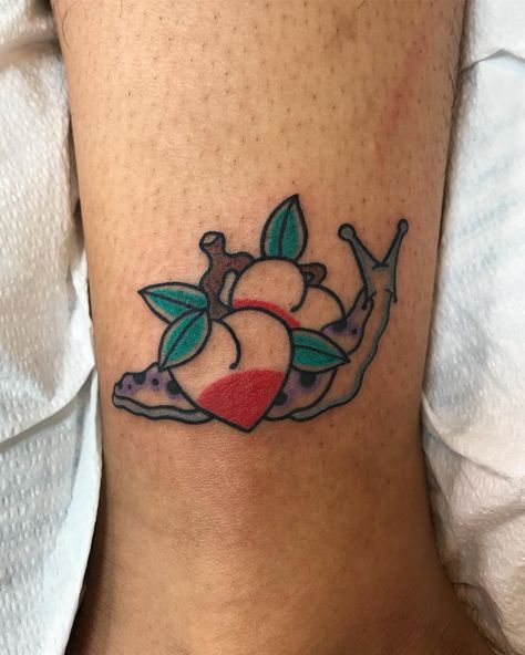 Peach Tattoos, Snail Tattoo, Peach Tattoo, Bug Tattoo, Insect Tattoo, Japanese Tattoo, Tattoo Designs, Tattoos, Drawings