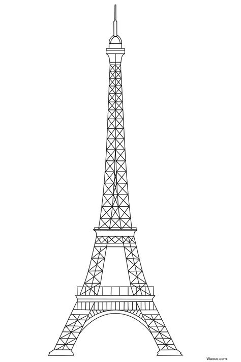 Coloriage Tour Eiffel à colorier - Dessin à imprimer Eiffel Tower Illustration, Eiffel Tower Drawing, Printable String Art Patterns, Eiffel Tower Painting, Art Parisien, Eiffel Tower Art, Desain Editorial, String Art Patterns, String Art Diy