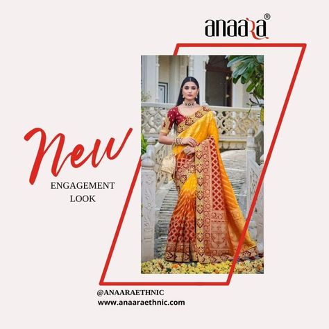 This stylish yet simple engagement saree collection is a perfect combination of remarkable embroideries with a touch of Indian roots. Visit: www.anaaraethnic.com #anaaraethnic #bridalsareeworks #bridalsareewithbridalblouse #bridalsareewithfancytessel #bridalsareeweaving #bridalsareexhausting #bridalsareeytassels #bridalsaree18 #bridalsaree202 Engagement Saree, Engagement Look, Simple Engagement, Galaxy Wallpaper Iphone, Bridal Saree, Saree Collection, Banner Design, Poster Design, Formal Dresses Long