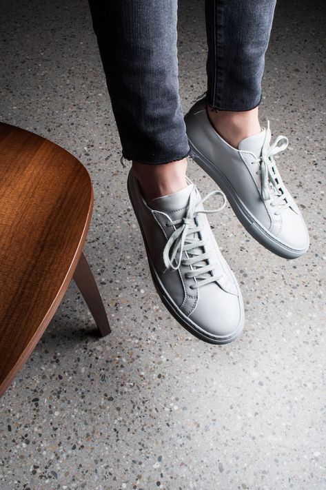 Common Projects Achilles Low - Grey Grey Common Projects Outfit Men, Common Projects Outfit Men, Common Projects Outfit, Boots Inspiration, Common Projects Sneakers, Minimalist Sneakers, Shoe Image, Nice Pic, Common Projects