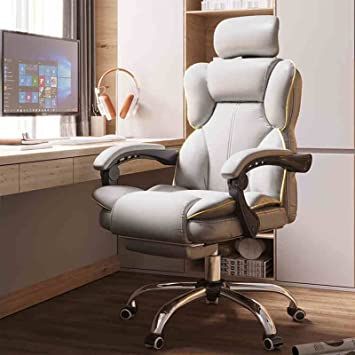 Houjud Ergonomic Desk Chair Task Rolling Swivel Modern High Back PU Leather Computer Chair with Arms Headrest Office Desk Chairs with Wheel (Grey) Investment House, Apartment Needs, Rolling Chair, Office Desk Chairs, Ergonomic Desk Chair, Study Chair, Computer Desk Chair, Ergonomic Desk, Home Comfort