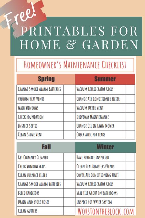 Homeowners Checklist, Seasonal Checklist, Cleaning Schedule Yearly, Home Maintenance Checklist Printables, Summer Home Maintenance Checklist, Homeowner Maintenance Checklist, Yearly Home Maintenance Schedule, Annual Home Maintenance Checklist, Yearly Home Maintenance Checklist