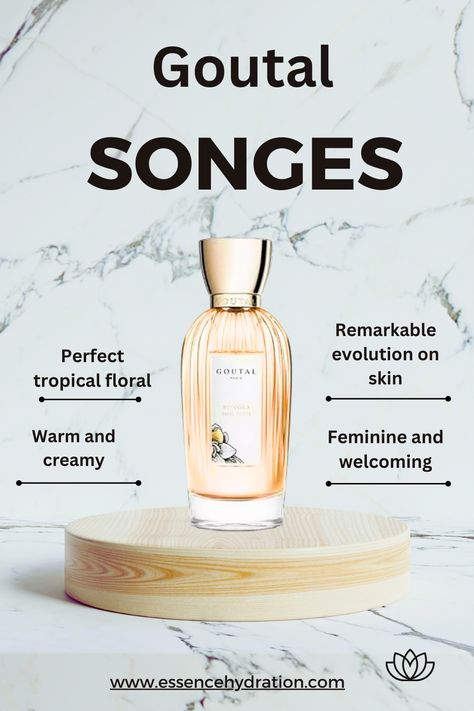 Songes by Goutal is a Amber Floral fragrance for women. Songes was launched in 2006. Songes was created by Isabelle Doyen and Camille Goutal. Fragrance Notes: Tiare Flower, Frangipani, Amber, Frankincense, Sambac Jasmine, Ylang-Ylang, Copahu Balm, Sandalwood, Vetiver, Styrax, French Vanilla Goutal Perfume, Clean Floral Perfume, White Floral Perfumes, Perfumes To Smell Like A Goddess, Annick Goutal Perfume, Amazing Grace Perfume, Annick Goutal, Tropical Floral, Perfume Collection