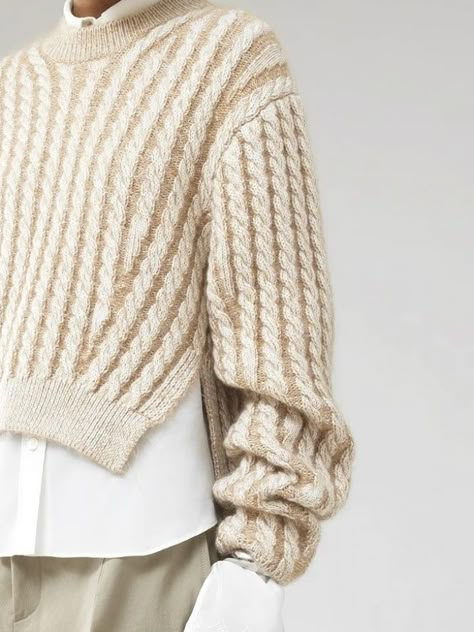 Cropped Cable Knit Wool Sweater | Chloé US #knitting #knit #macrame Tote Bag Crochet Pattern, Tote Bag Crochet, Bag Crochet Pattern, Cable Knit Jumper, Mohair Wool, Bag Crochet, Knit Jumper, Wool Sweater, Cable Knit