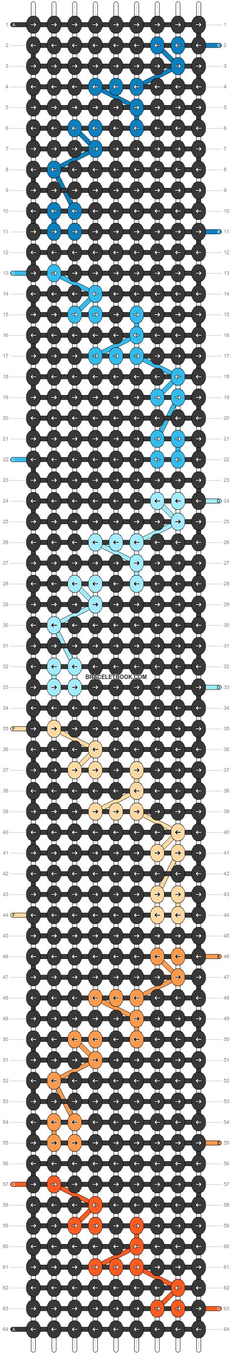 Alpha pattern #49544 | BraceletBook Retro Wave, Retro Waves, Alpha Pattern, Alpha Patterns, Friendship Bracelet Patterns, Bracelet Patterns, Friendship Bracelet, Friendship Bracelets, Dots