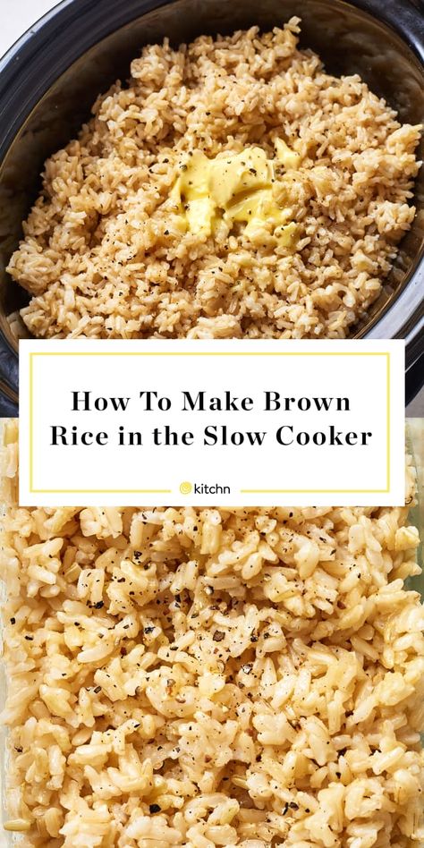 Crockpot Brown Rice, Brown Rice Slow Cooker, Rice Slow Cooker, Rice In Crockpot, Brown Rice Cooking, Small Slow Cooker, Make Brown, Chicken And Brown Rice, Brown Rice Recipes