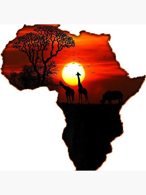 Sunset Art Painting, African Poster, Africa Silhouette, Safari Sunset, African Sunset, Africa Map, Sunset Art, Facebook Cover Photos, Facebook Cover