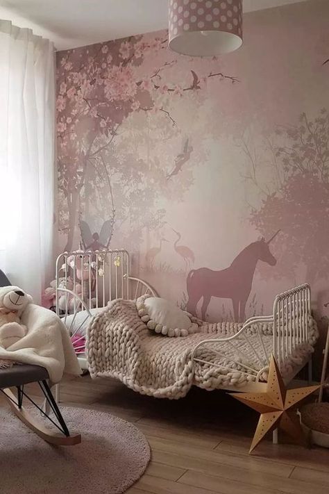 Fairies Wallpaper, Unicorn Mural, Fairy Mural, Unicorn Wall Mural, Boys Room Wallpaper, Girls Room Wallpaper, Unicorn And Fairies, Boy Girl Room, Black Light Posters