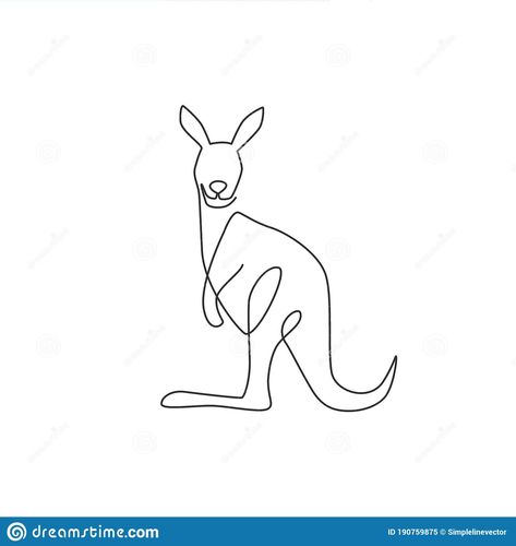 Kangaroo Outline Tattoo, Kangaroo Line Art, Fine Line Kangaroo Tattoo, Kangaroo Line Drawing, Aussie Tattoo Ideas, Baby Kangaroo Tattoo, Wallaby Tattoo, Kangaroo Drawing Cute, Line Art Drawings Animals