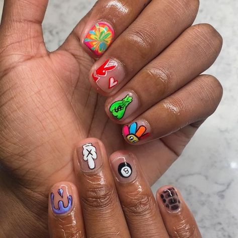 MANicure in 2022 | Hippie nails, Natural nail designs, Pop art nails Minimal Nails Art, Natural Nail Designs, Mens Nails, Retro Nails, Hippie Nails, Punk Nails, Hard Nails, Minimal Nails, Studded Nails