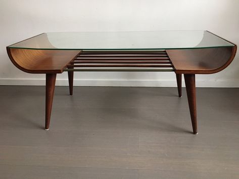 For sale: Coffee table by Cor Alons for C. den Boer, 1960s | #vntg #vintage 60s Coffee Table, Bent Plywood Chair, Mesa Tv, Centre Tables, Plywood Table, Vintage Mid Century Furniture, Plywood Chair, Small Cabinet, Mid Century Furniture