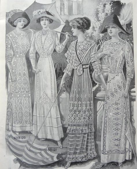 1915 Fashion, 1912 Fashion, Titanic Costume, Spring Costume, Edwardian Gowns, 1910s Fashion, 20th Century Fashion, Edwardian Dress, New York Style