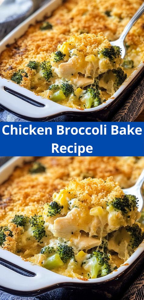 Looking for dinner recipes for family? This Chicken Broccoli Bake Recipe is perfect! It’s one of the most delicious chicken broccoli casseroles, ideal for dinner for two, and a favorite among chicken meals. Easy One Dish Chicken Meals, Chicken Bakes Healthy, Chicken N Broccoli Casserole, Chicken Cheese And Broccoli Recipes, Broccoli Rotisserie Chicken, Chicken Bake Ideas, Chicken Meal Healthy, Chicken Potatoes Broccoli Bake, Brocolli Chicken Cheese Casserole