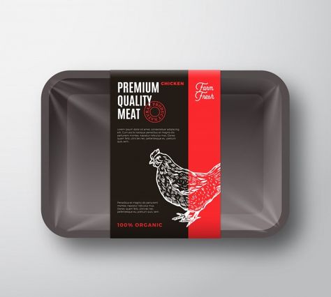 Premium quality chicken meat package and... | Premium Vector #Freepik #vector #food #hand #box #animals Meal Kits Packaging, Frozen Packaging, Frozen Food Packaging, Chicken Brands, Meat Box, Typography Packaging, Instagram Design Creative, Chicken Shop, Meal Kits