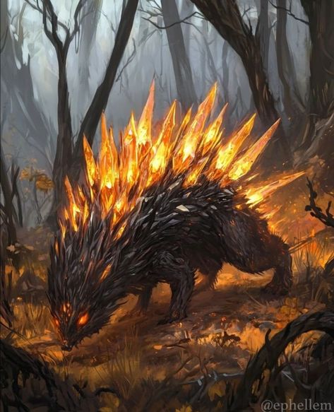 Lava Creature Concept, Crocodile Concept Art, Fantasy Crocodile, Fantasy Creatures Art Monsters, Medieval Monsters, Fantasy Mounts, Fantastic Beasts Creatures, Fire Monster, Dnd Creatures