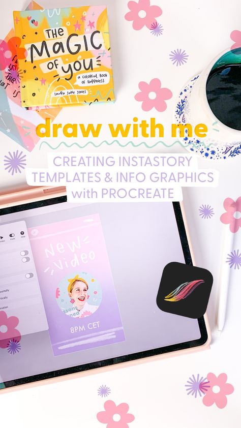 Learn how I use Procreate to create unique, on brand instagram story templates and graphics. Brand Instagram, Laura Jane, Procreate Tutorial, Creative Content, Story Templates, Content Ideas, Instagram Story Template, Story Template, Post Templates