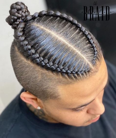 Two Braids Men, 2 Braids Men, Two Cornrow Braids, Braids For Men, Braids With Fade, Braid Styles For Men, Braids With Shaved Sides, Viking Braids, Braids For Boys