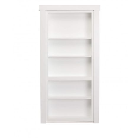 30" Paint Grade Flush Mount Bookcase Hidden Door Bookcase Hidden Door, The Murphy Door, Murphy Door, Door Metal, Bookcase Door, Barn Style Doors, Glass French Doors, Glass Barn Doors, Shaker Doors