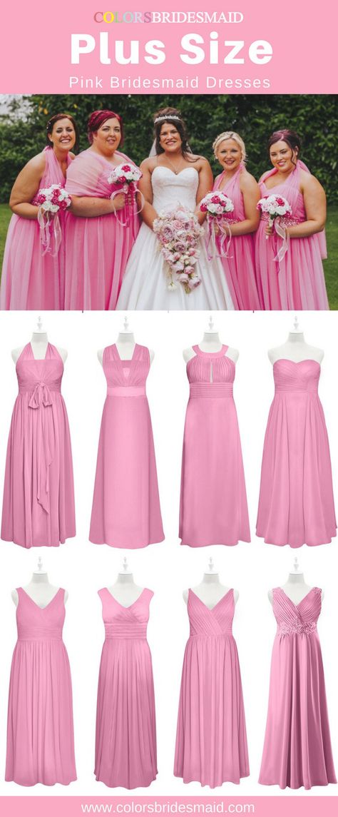 Plus size pink bridesmaid dresses custom-made to guarantee fit, $69-99, 300+ styles to flatter curvy girls. #colsbm #bridesmaids #weddings #plussizedresses #pinkwedding Pink Bridesmaid Dresses Plus Size, Baby Pink Bridesmaid Dresses, Curvy Bridesmaid Dresses, Baby Pink Bridesmaids Dresses, Bridesmaid Dresses Pink, Fuchsia Bridesmaid Dresses, Hot Pink Bridesmaid Dresses, Pink Bridesmaids Dresses, Hot Pink Bridesmaids