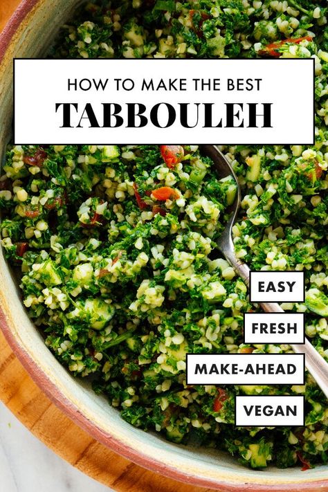 Learn how to make the BEST tabbouleh at home! This simple tabbouleh recipe calls for authentic ingredients and yields fresh and delicious tabbouleh salad. #tabbouleh #tabouli #lebanese #parsley #healthyrecipe #cookieandkate Tabouli Recipe, Tabouli Salad, Tabbouleh Recipe, Processor Recipes, Bulgur Salad, Tabbouleh Salad, Mediterranean Diet Recipes, How To Cook Quinoa, Baking Ideas