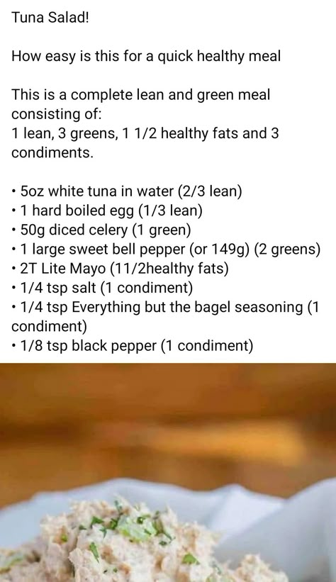 Lean and green tuna salad Optavia Tuna Salad Recipe, Optivia Tuna Recipes, Lean And Green Tuna Recipes, Lean And Green Tuna Salad, Lean And Green Salads, Optavia Tuna Recipes, Optavia Fish Lean And Green, Optavia Tuna Salad, Green Tuna Salad