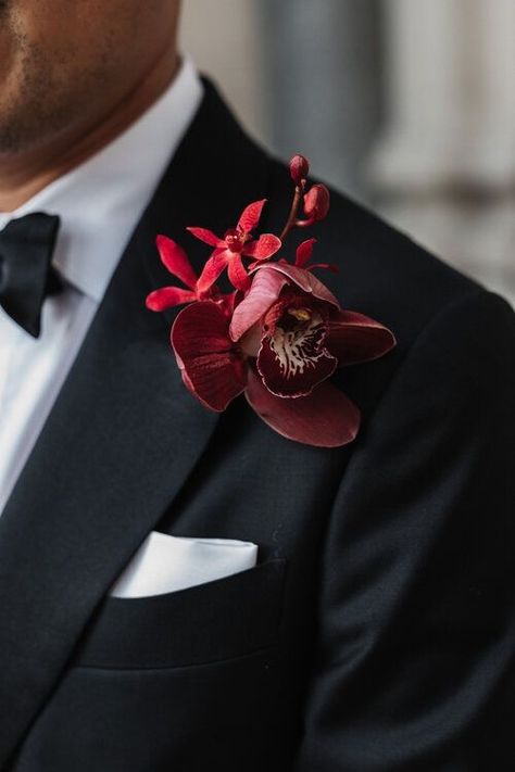 Color Schemes Autumn, Modern Red Wedding, Firehouse Wedding, Groom Buttonhole, Prea James, Event Venue Spaces, Wedding Flower Trends, Nz Wedding, Melbourne City