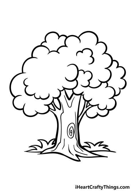 Cartoon Tree Drawing - How To Draw A Cartoon Tree Step By Step Cartoon Tree Drawing, Big Tree Drawing, Tree Drawing For Kids, Hope Word, Tree Drawing Simple, Christian Coloring Pages, Cartoon Tree, Tree Drawings, Tree Cartoon