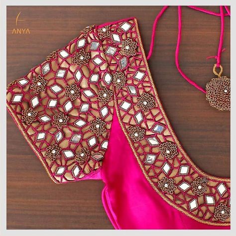 Cut Work Aari Blouse Designs, Cutwork Designs, Designer Blouse Ideas, Cut Work Blouse, Sleeveless Blouse Designs, Silk Saree Blouse Designs Patterns, Mirror Work Blouse Design, Blouse Designed, Cutwork Blouse