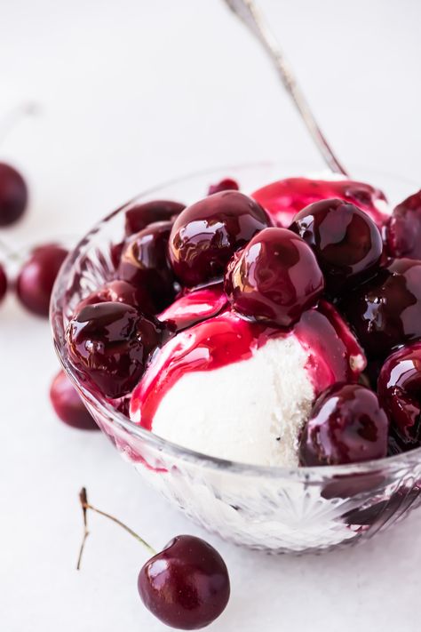 Frozen Cherry Recipes Desserts, Frozen Sweet Cherries Recipes, Cherry Desserts With Frozen Cherries, Cherry Jam From Frozen Cherries, Cherry Pie From Frozen Cherries, Homemade Cherry Sauce, Cherry Salsa, Pint Of Ice Cream, Fruit Sauce