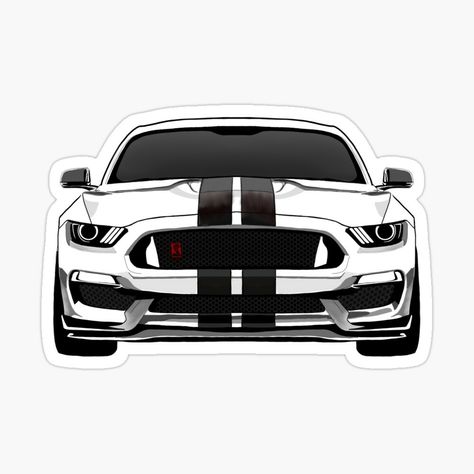 Sticker Car Design, Mustang Stickers, Cars Stickers, Racing Stickers, Car Sticker Design, Mustang Gt500, Playing Cards Art, Stickers Car, White Car