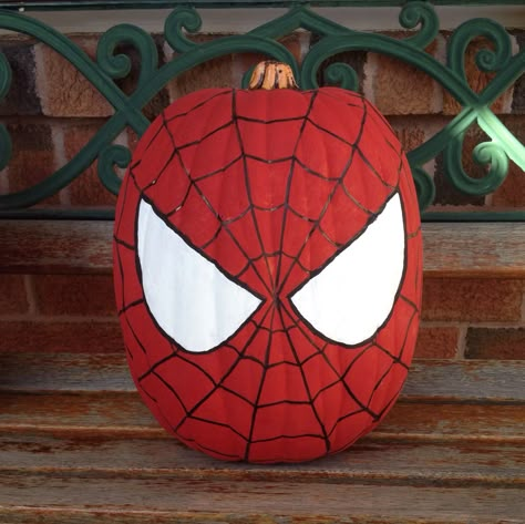 My Spider-Man painted pumpkin. Spiderman pumpkin. Halloween                                                                                                                                                                                 More Boy Pumpkin Decorating Ideas, Boys Pumpkin Painting Ideas, Pumpkin Painting Ideas Boys, Pumpkin Painting Ideas Spiderman, Wednesday Pumpkin Painting, Boy Pumpkin Painting Ideas, Spider Man Pumpkin Painting, Spiderman Pumpkin Painting, Pumpkin Spiderman