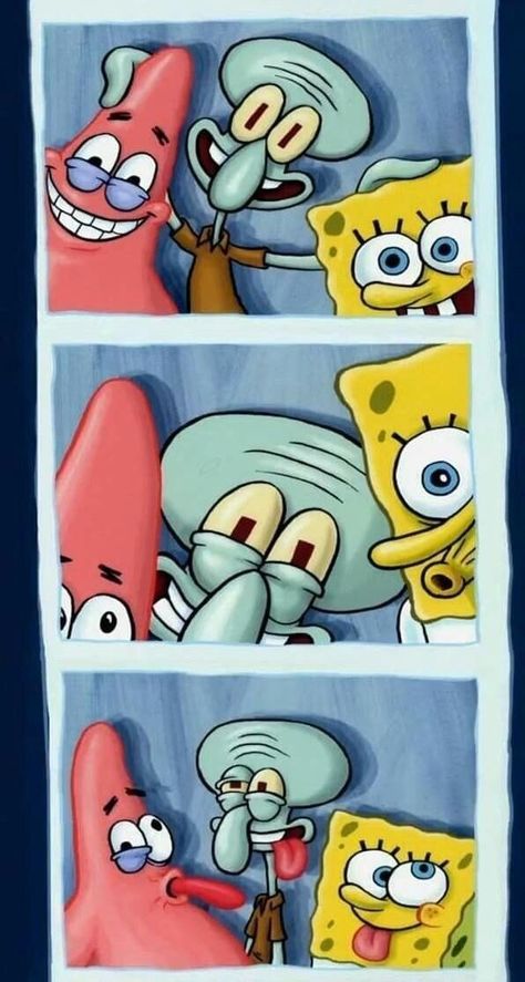 Spongebob Patrick And Squidward, Patrick And Squidward, Patrick Drawing, Spongebob Iphone Wallpaper, Wallpaper Spongebob, Seni Korea, Spongebob And Patrick, Spongebob Pics, Spongebob Drawings