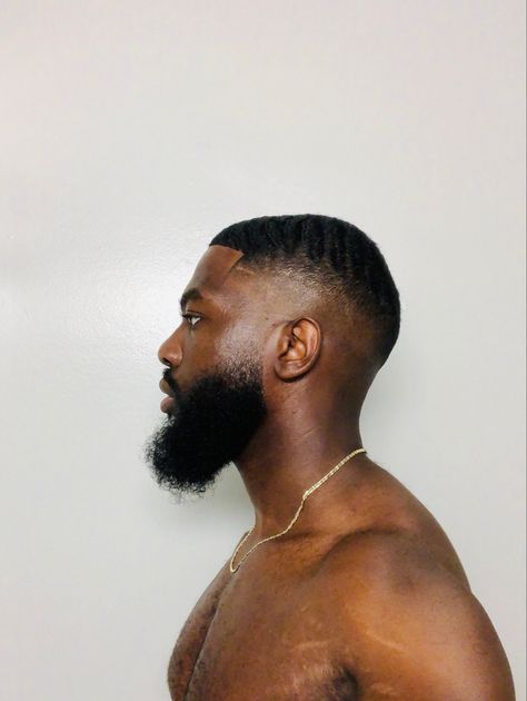 Beard And Dreads Black Man, Black Man Waves, Beard Black Men, Dark Skin Men With Beards, Black Guys With Beards, Beard Styles For Men Black, Black Men With Beards, Dark Skin Men With Dreads, Faded Beard