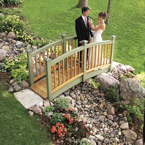 Classic Arched Backyard Bridge | Family Handyman Backyard Bridges, Pergola Modern, Backyard Stream, Pergola Diy, Gazebo Plans, Building Raised Garden Beds, Cheap Pergola, Grill Gazebo, Building A Porch