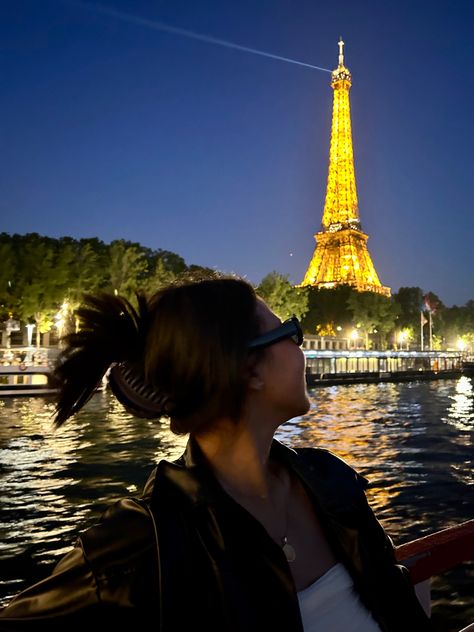 Eiffel Tower At Night Aesthetic, Paris River Cruise, Paris In February, At Night Aesthetic, European Summer Vacation, Seine River Cruise, River Cruises In Europe, Paris Rooftops, Eiffel Tower At Night