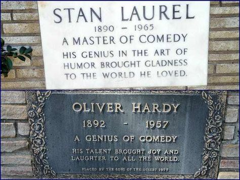 Laurel and Hardy is listed (or ranked) 3 on the list The Best Celebrity Tombstones Home Letters Decor, Celebrity Graves, Tombstone Epitaphs, Tomb Stones, Letters Decor, Famous Tombstones, Home Letters, Stone Quotes, Cemetery Headstones