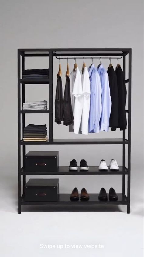 Steel Bed Design, Wooden Wardrobe Design, Iron Furniture Design, Store Shelves Design, Simple Closet, Closet Design Layout, Bedroom Setup, Metal Furniture Design, Bedroom Closet Design