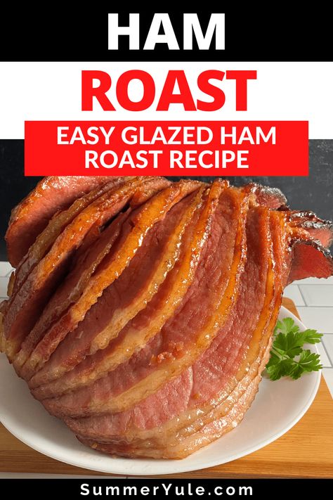 This recipe for ham roast is perfect for holiday gatherings! Learn if fresh ham roast is the same as ham, get the best fresh ham recipe and more. Cooking ham roast is easier than you might think, especially because most ham roast is already cooked! It only takes about 10-12 minutes per pound at 325F (163C) to roast ham. The butter and brown sugar glaze makes this pork ham roast recipe extra delicious! Ham Recipes For Dinner Main Dishes, Fresh Ham Roast, Fresh Ham Recipe, Yule Recipes, Cooking Ham, Ham Roast, Recipe For Ham, Precooked Ham, Roast Ham