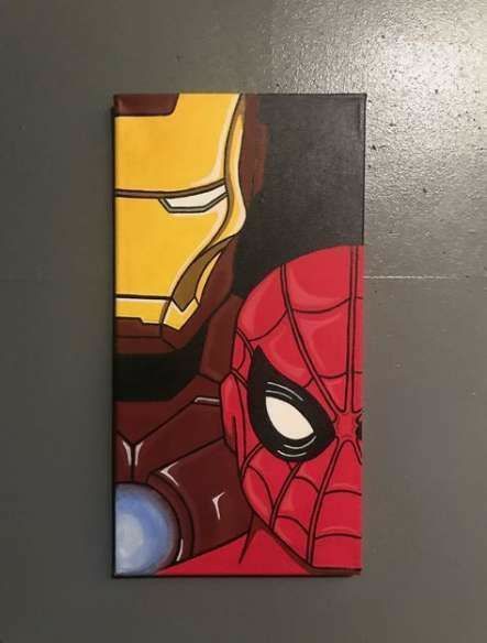 Canvas Art For Men, Ideas For Canvas, Amazing Thoughts, Avengers Painting, Spiderman Painting, Marvel Paintings, Men Inspiration, Disney Canvas Art, Disney Canvas