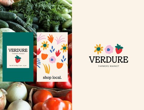 Brand Identity for a Farmers Market on Behance Farmers Market Website Design, Farmers Market Website, Modern Farmers Market, Grow Graphic Design, Veggie Branding, Farmers Market Graphic Design, Orchard Branding, Vegetable Branding, Farmers Market Branding