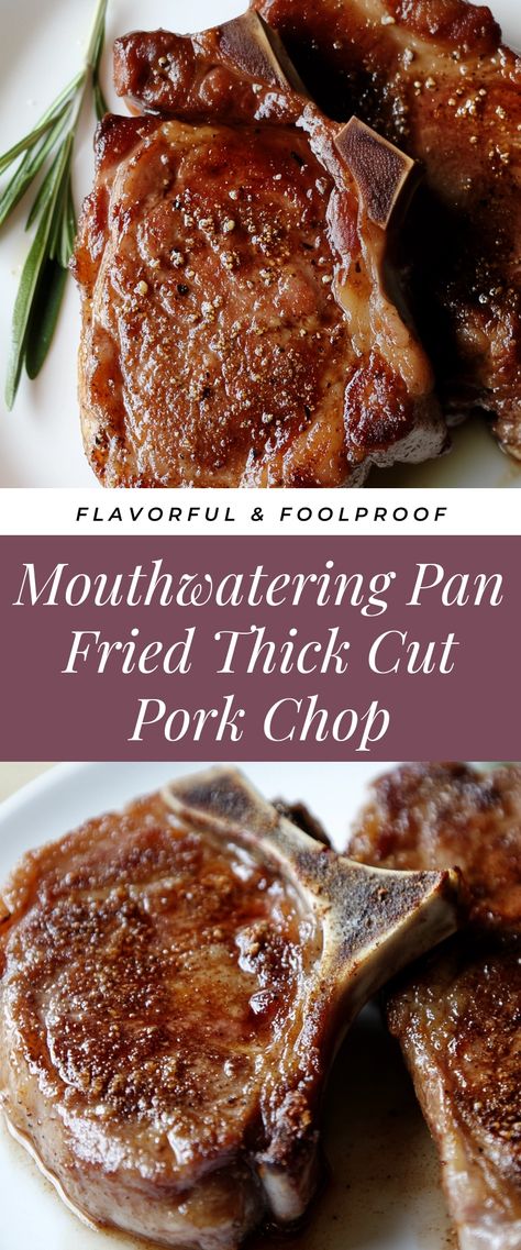 Image for Mouthwatering Pan Fried Thick Cut Pork Chop Pan Fried Bbq Pork Chops, Bone In Pan Fried Pork Chops, Bone In Pork Chop Recipe Pan Fried, Pork Chops Frying Pan, Fried Thick Pork Chops, Moist Fried Pork Chops, Best Pan Fried Pork Chops, Pan Pork Chop Recipes, Double Cut Pork Chop Recipes