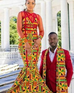 80 Latest Ghana Kente Fashion Styles for Guys, Ladies and Couples Wedding Dresses South Africa, Shweshwe Wedding Dresses, African Couple, South African Traditional Dresses, Couples African Outfits, Couple Clothing, African Traditional Wedding Dress, African Wedding Attire, Shweshwe Dresses