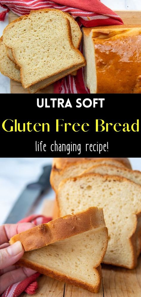 Learn how to make the best soft, white gluten free bread recipe easily from scratch! Homemade sandwich bread is made from simple ingredients, comes together in minutes, and will be your new go-to gluten free, dairy free recipe! Gluten Free Bread Machine, Dairy Free Bread, Homemade Gluten Free Bread, Best Gluten Free Bread, Pudding Chia, Gf Food, Gluten Free Recipes Bread, Gluten Free Living, Homemade Gluten Free