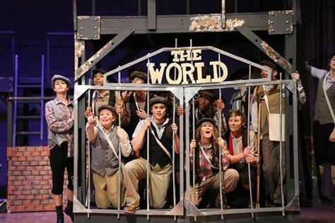 Newsies Jr, Theatre Props, Kids Theater, Set Design Theatre, Drama Club, Set Ideas, School Sets, School Play, Theatre Set