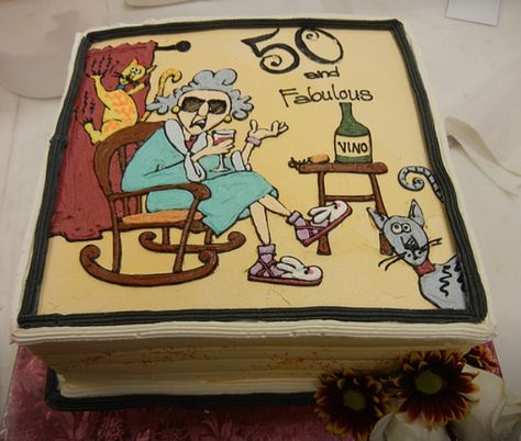 Maxine crazy cat lady cake Cat Lady Cake, Crazy Cat Lady Cake, Lady Cake, Cocktail Cake, Cakes For Women, Caking It Up, Old Lady, Theme Cake, Cat Pin